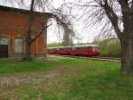 Kstner Schienenbusreisen 172 171-1 + 172 132-3 + 172 160-1 als spterer DPE 25044 nach Chemnitz Hbf, am 01.05.2013 im ehem.