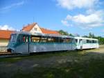 972 201-8 und 772 201-0 zusehen am 15.07.13 in Zinnowitz.