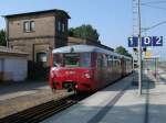 Wieder Planeinsatz fr den LVT 172 132/171,am 27.Juli 2013,in Bergen/Rgen nach Lauterbach Mole.