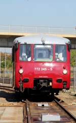 Leichtverbrennungstriebwagen LVT 772 345-5 Ferkeltaxi in Gera. Foto 28.09.13