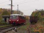 Am 12.10.13 fand beim TEV Weimar wieder ein BW Fest statt. Hier zusehen die neue Ferkeltaxe der EBS 772 345-5.