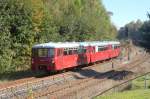 Ein Zug 172 760-3, das sogenannte  Ferkeltaxi  auf dem Weg zum Bahnhof Schwarzenberg vorbei am Eisenbahnmuseum.