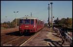 172755 am Bahnsteig in Gotha am 3.10.1990.