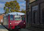 Eine Ferkeltaxe (772 345) ersetzte für einige Tage den Regioshuttle der Press zwischen Bergen auf Rügen und Lauterbach Mole.