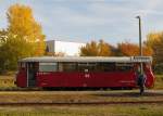 EBS 772 345, unterwegs für die IG Hirzbergbahn, als DPE 80407 nach Gotha, am 31.10.2015 in Emleben.