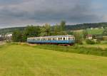 VT 07 + VS 28 bei einer Sonderfahrt nach Gotteszell am 27.07.2014 bei Teisnach.