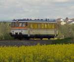 Am 02.08.08 hatte auf der Hffenhardter SWEG-Strecke VT 26 das Sagen. Hier siehst man ihn nun weit hinter Neckarbischofsheim.