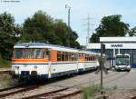 Ein letztes Mal rcken VT 9, VS 142 und VT 26 in Neckarbischofsheim Nord ins Bw ein 31.7.09