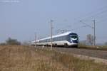 605 506-4 im DSB IC4 Outfit als ICE 38 von Oesterport st nach Berlin Ostbahnhof & 605 510-6  Wehrheim (Taunus)  als ICE 381 von Aarhus nach Berlin Ostbahnhof in Vietznitz. 03.04.2014 