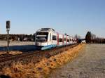 Der VT 104 und ein Weiterer als BOB nach Lenggries und Tegernsee am 06.12.2015 unterwegs bei Warngau.