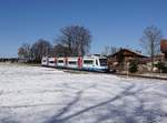 Der VT 109 als BOB nach Tegernsee am 09.02.2020 unterwegs bei Moosbach.