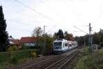 VT 111 der BOB mit 86740 in Deisenhofen (31.10.2006)