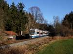 Der VT 102 als BOB nach Lenggries am 06.12.2015 unterwegs bei Warngau.