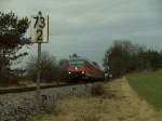 610 012 auf dem Weg von Schwandorf nach Nrnberg hier bei der Vorbeifahrt an Hiltersdorf.