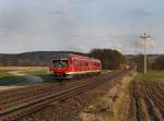 Der 610 006 am 02.04.2010 als RE  nach Nrnberg unterwegs bei Zeitlarn.