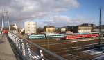 Hof Hbf am 15.01.2012 in Wintersonne.