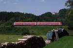 610 018 als RE 3521 Nrnberg-Neustadt (Waldnaab) am 30.06.2012 zwischen Etzelwang und Neukirchen.