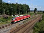 Der 610 019 als RE am 12.08.2012 bei der Durchfahrt in Irrenlohe.