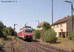 610 506 auf dem Weg nach Schwandorf  fhrt am 24.7.12 durch Hiltersdorf. Gut zu wissen, dass der Bahnhof zu diesem Zeitpunkt durchgeschaltet war. Sonst gbe das Fahrt zeigende Signal der Gegenrichtung Anlass zu groen Sorgen. 