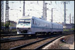 DB Pendolino 610010 fährt hier am 23.4.1994 um 12.10 Uhr in Höhe des DB Museum in Nürnberg in Richtung Hauptbahnhof.
