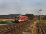Der 610 006 am 02.04.2010 als RE  nach Nürnberg unterwegs bei Zeitlarn.