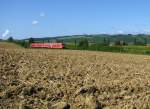 Zwei 611er unterwegs zwischen Wilchingen-Hallau und Neunkirch auf der zum Grossteil in der Schweiz verlaufenden DB-Strecke Erzingen (Baden)- Schaffhausen.