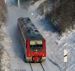 611 013-4 als RE 22307 (Rottweil-Neustadt(Schwarzw)) bei Hfingen 2.1.10