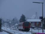 Formsignale an der KBS 727 05; 16.01.2010, 16.13 Uhr:
611 524+024 Ausfahrt Lffingen als RE 22313 Rottweil-Neustadt
