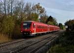 611 027 und ein weiterer nach Basel Bad am 03.11.2012 unterwegs bei Friedrichshafen Flughafen.