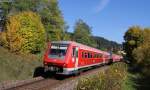 611 005-9 und 045-5 als IRE 3206 (Herrlingen-Neustadt(Schwarzw)) bei Mhringen 19.10.13