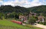 611 0** und 611 030-7 als IRE 3208 (Ulm Hbf-Neustadt(Schwarzw)) in Beuron 19.6.15