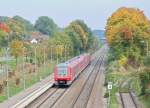 611 041 & ein weiterer 611 als RE, Ulm Hbf - Basel Bad Bf, in Ulm Donautal. 03.10.2015