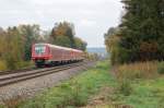 611 502 & ein weiterer 611 als RE, Ulm Hbf - Basel Bad Bf, in Schweinhausen.