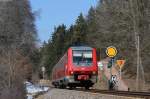 611 015-9 als RE 22306 (Neustadt(Schwarzw)-Rottweil) bei Löffingen 10.3.16