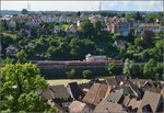 Fast perfekte Zugbegegnung in Laufenburg. Beide 611 befinden sich in bogenschneller Fahrt auf der Hochrheinstrecke und trafen sich nicht nur exakt im Bahnhof Laufenburg, sondern die DB schickte den kurzen Zug auch in der  richtigen Richtung . Juni 2016.