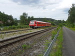 611 006 als Re 22340 (Ulm hbf - Sigmaringen) kurz vor dem Herrlinger Bahnhof am 03.07.2016