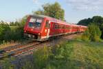Auf der Fahrt von Ulm nach Basel wurde 611 014, am 23.08.2017 unterwegs als IRE 3052, zwischen Fischbach und Kluftern fotografiert.