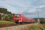 611 039 am Nachmittag des 20.09.2017, als dieser zusammen mit 611 011 als IRE (Ulm Hbf - Basel Bad Bf) unterwegs waren und hier bei Thayngen über die Hochrheinbahn in Richtung Schaffhausen