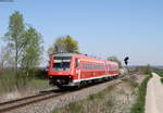 611 020-8 als RE 22316 (Ulm Hbf-Sigmaringen) bei Herbertingen 20.4.19