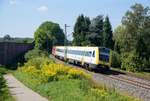 612 506 mit Schwesterzug 612 627 als  IRE 3258 nach Stuttgart in Metzingen am 29.8.2017.