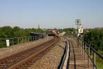 612 629-6 als Personenzug Liberec-Dresden, Brcke ber Lausitzer Neisse, Porajw am 19.05.2007