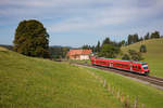 Ein 612 auf dem Weg nach Lindau vor Röthenbach bei Heimhofen. 29.8.18.