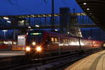 612 080 steht am Abend des 9. November 2018 abfahrbereit in Ulm Hbf.