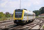 612 567 (Bombardier RegioSwinger) von DB Regio Baden-Württemberg als IRE 3044 von Ulm Hbf nach Basel Bad Bf erreicht den Bahnhof Friedrichshafen Stadt auf Gleis 4.