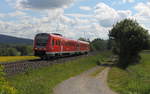 Der RE von (Cheb) Schirnding nach Nürnberg, ist Aufgrund der Sperrung in Tschechien nicht mehr ab Cheb sondern beginnt beim deutschen Grenzbahnhof Schirnding. Der Triebzug konnte am 29.05.2020 bei Brandt vor Marktredwitz eingefangen werden. Dabei wurde gegen das Wolkenlotto gewonnen. 