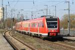 DB 612 545 - in die Abstellung unterwegs - Bf Anklam durch am 02.04.2019