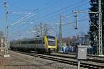 612 515 als IRE 6 / 3260, Ulm - Aulendorf - Stuttgart, bei der Einfahrt in den Bahnhof von Biberach (Riß) am 19.01.2021.