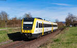 612 125 als IRE 3058 (Singen - Basel Bad Bf) bei Lauchringen 25.3.24