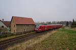 612 036 war am 28.12.2025 als RE 3658 auf dem Weg von Glauchau nach Göttingen. Ohne Halt wurde die Ortschaft Lohma durchfahren.