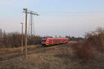 DB 612 534 als RB 16286 von Erfurt Hbf nach Leinefelde, am 09.03.2026 in Gispersleben.